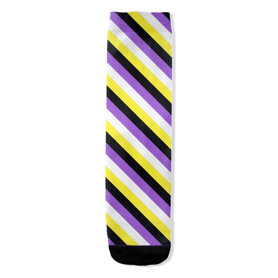 Nonbinary Striped All-Over Print Socks