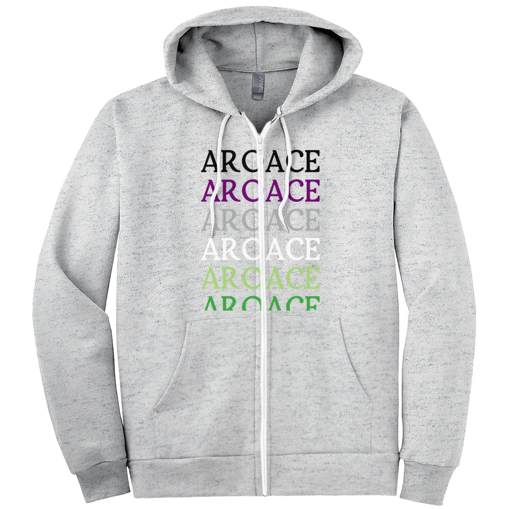 Funky Text Aroace - V6 Zip-Up Hoodies | Aro Ace Spectrum | Lgbtqia