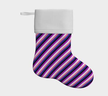 Genderfluid Striped Holiday Stocking