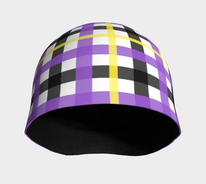 Nonbinary Gingham Plaid Beanie