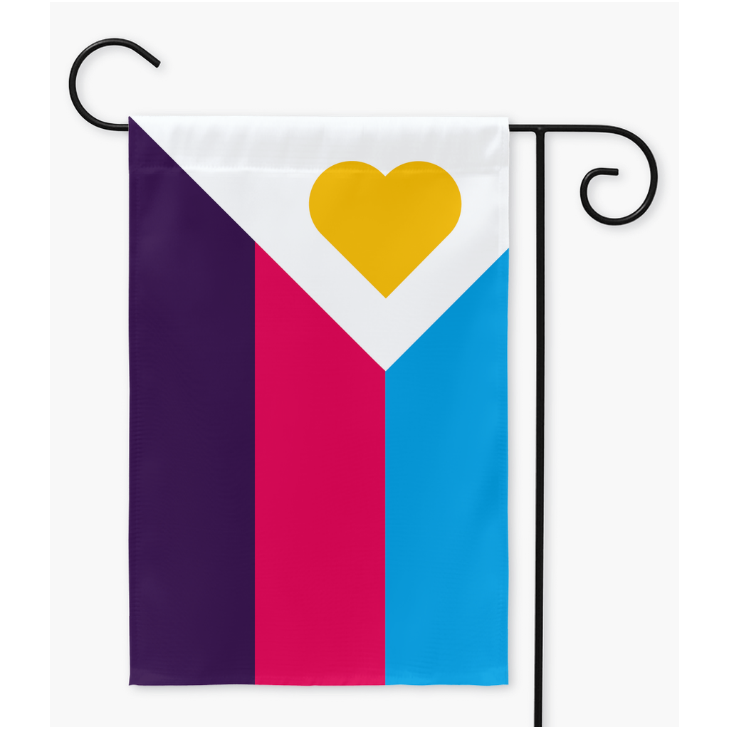 NOUVELLE Fierté Polyamour - V6 Drapeaux de cour et de jardin | Simple ou double face | 2 tailles