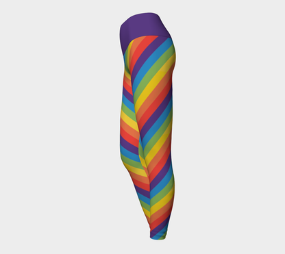 Muted Rainbow Striped Yoga Leggings