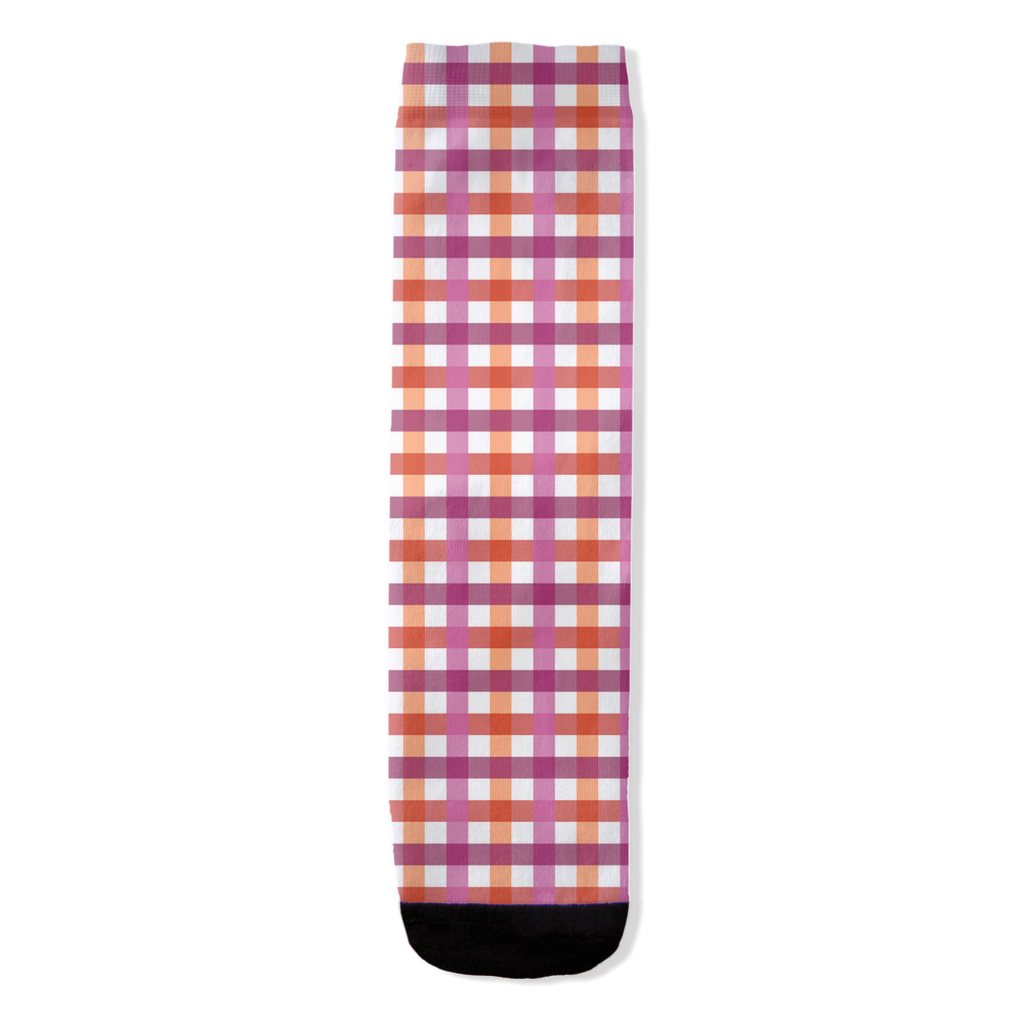 Lesbiana - V1 Calcetines con estampado integral de cuadros vichy