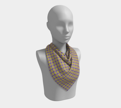 Nonbinary "Enbyberry" Plaid  Square Scarf