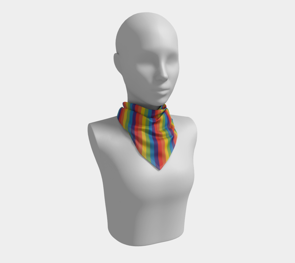 Muted Rainbow Striped Square Scarf