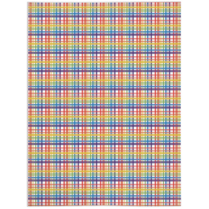 Muted Rainbow and White Plaid Pride Minky Blankets