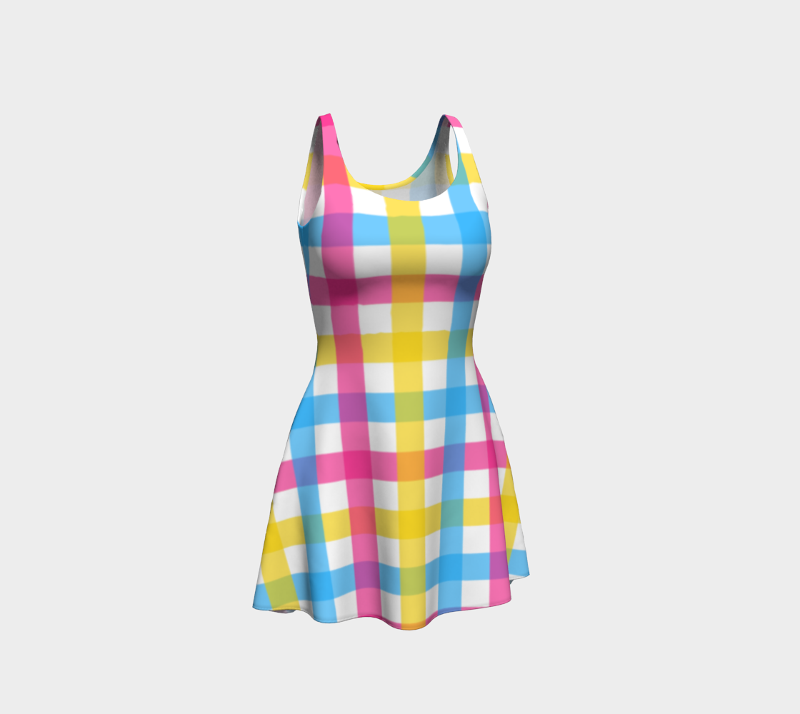 Pansexual Oversized Gingham Flare Dress