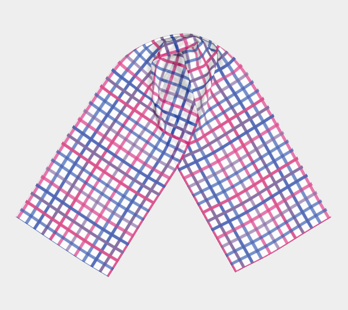 Bisexual Tattersol Plaid Long Scarf