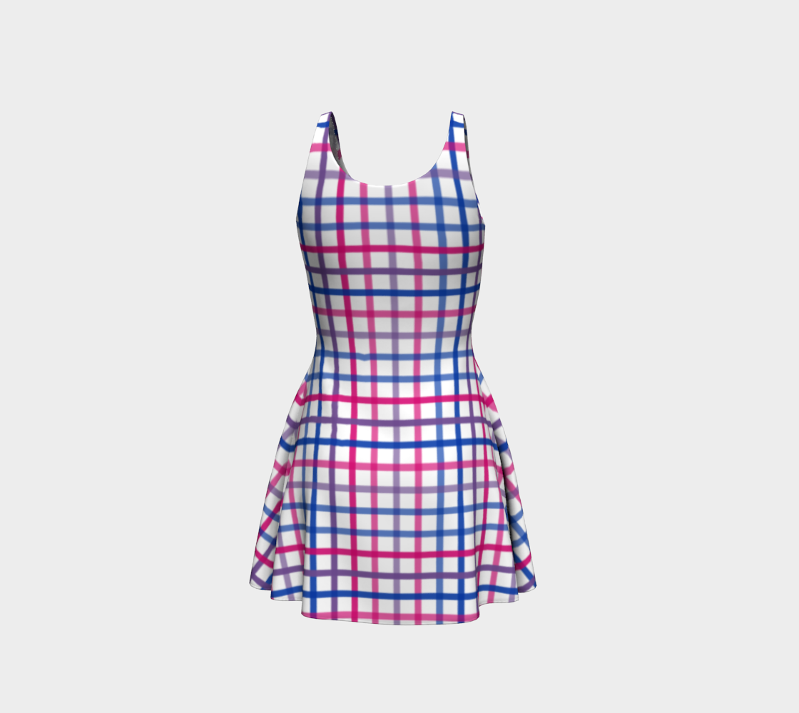 Bisexual Tattersol Plaid Flare Dress