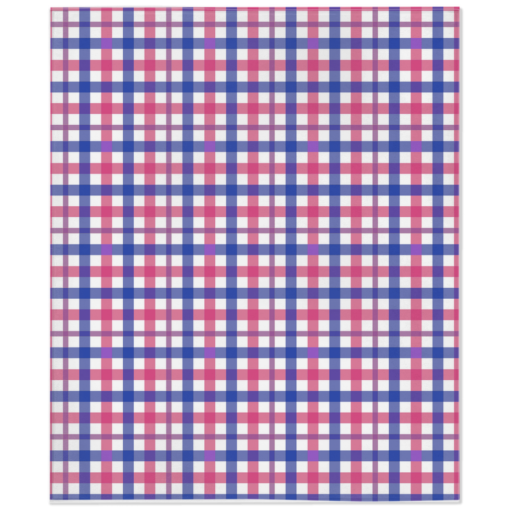 Bisexual Gingham Plaid Pride Minky Blankets