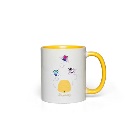 3 Bumblebees - Gaypiary Accent Mugs | Choose Your Flag And Pun | Lgbtqia2s+ Drinkwear ninjaferretart