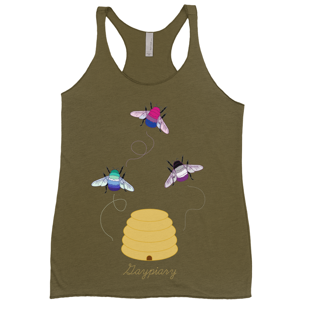 3 Bumblebees - Gaypiary | Bumblebee Racerback Tank Top Apparel ninjaferretart