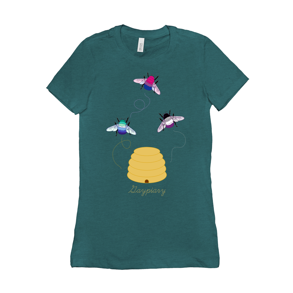 3 Bumblebees - Gaypiary - DARK Fitted Tshirt | Bella + Canvas Apparel ninjaferretart