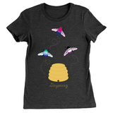 3 Bumblebees - Gaypiary - DARK Fitted Tshirt | Bella + Canvas Apparel ninjaferretart