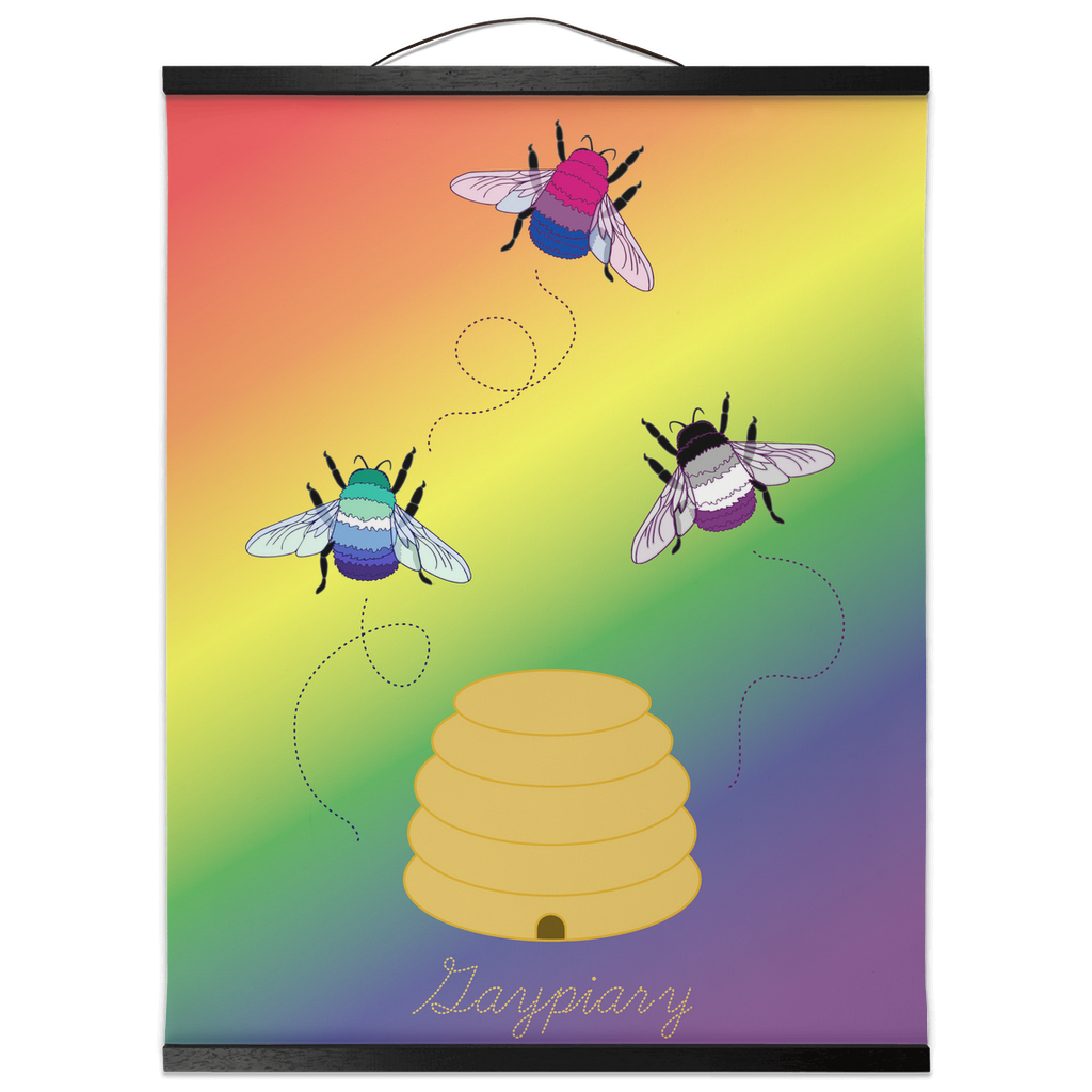 3 Bumblebees - Gaypiary Hanging Canvas Prints | Choose Your Flag and Pun Wall Art ninjaferretart