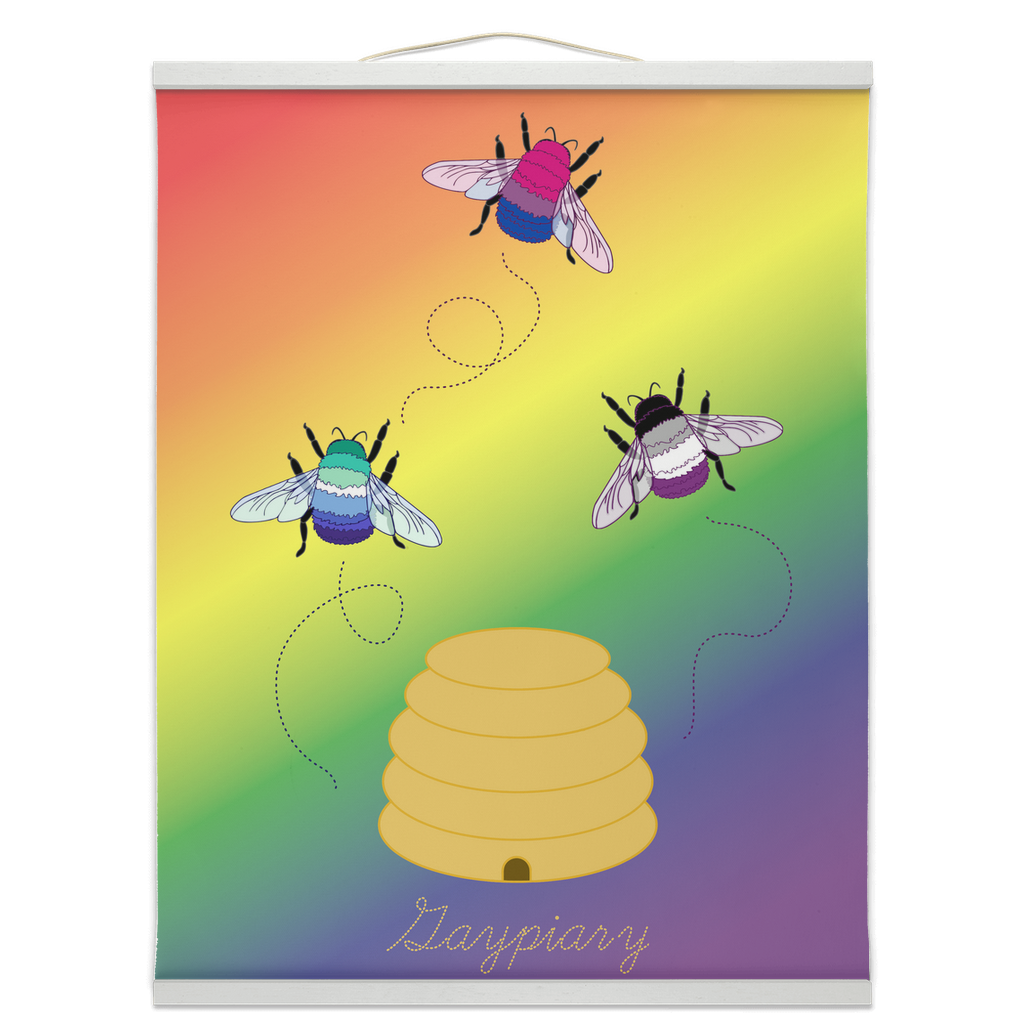 3 Bumblebees - Gaypiary Hanging Canvas Prints | Choose Your Flag and Pun Wall Art ninjaferretart