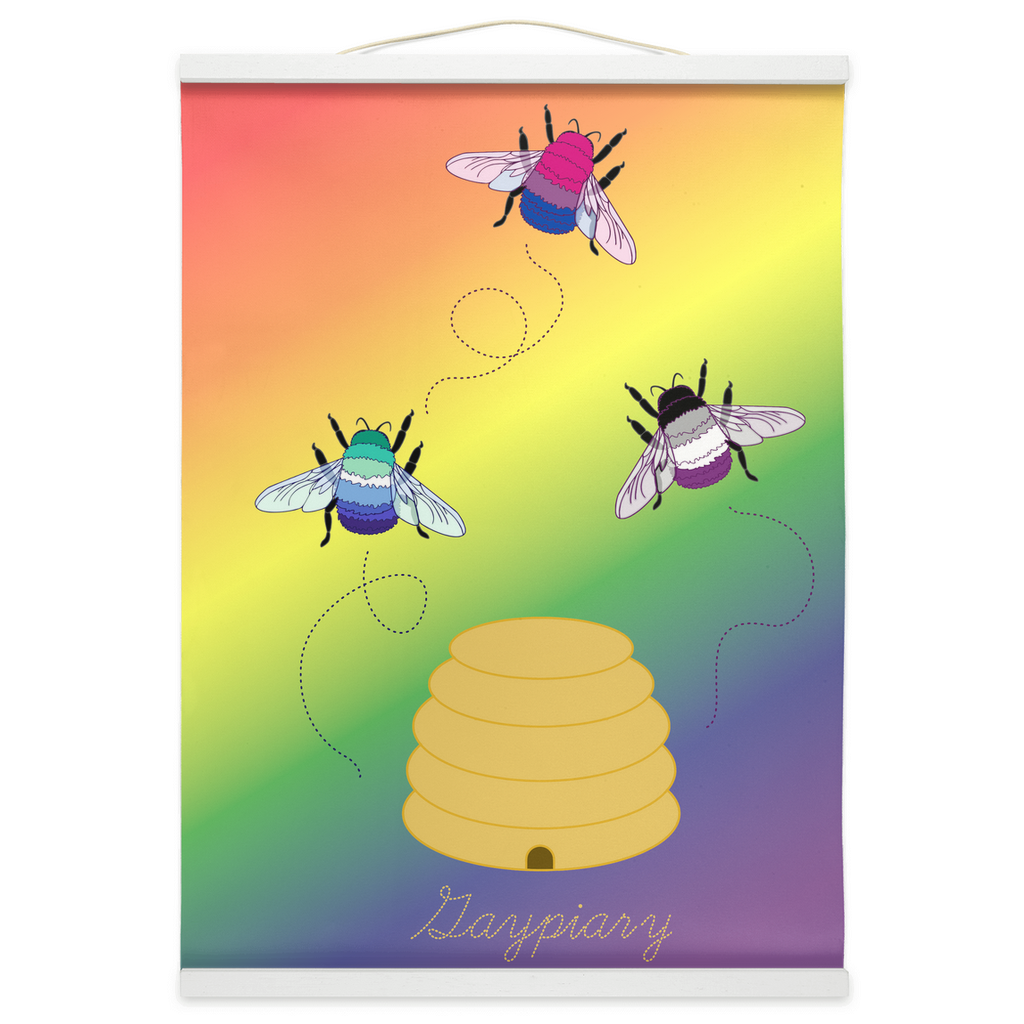 3 Bumblebees - Gaypiary Hanging Canvas Prints | Choose Your Flag and Pun Wall Art ninjaferretart