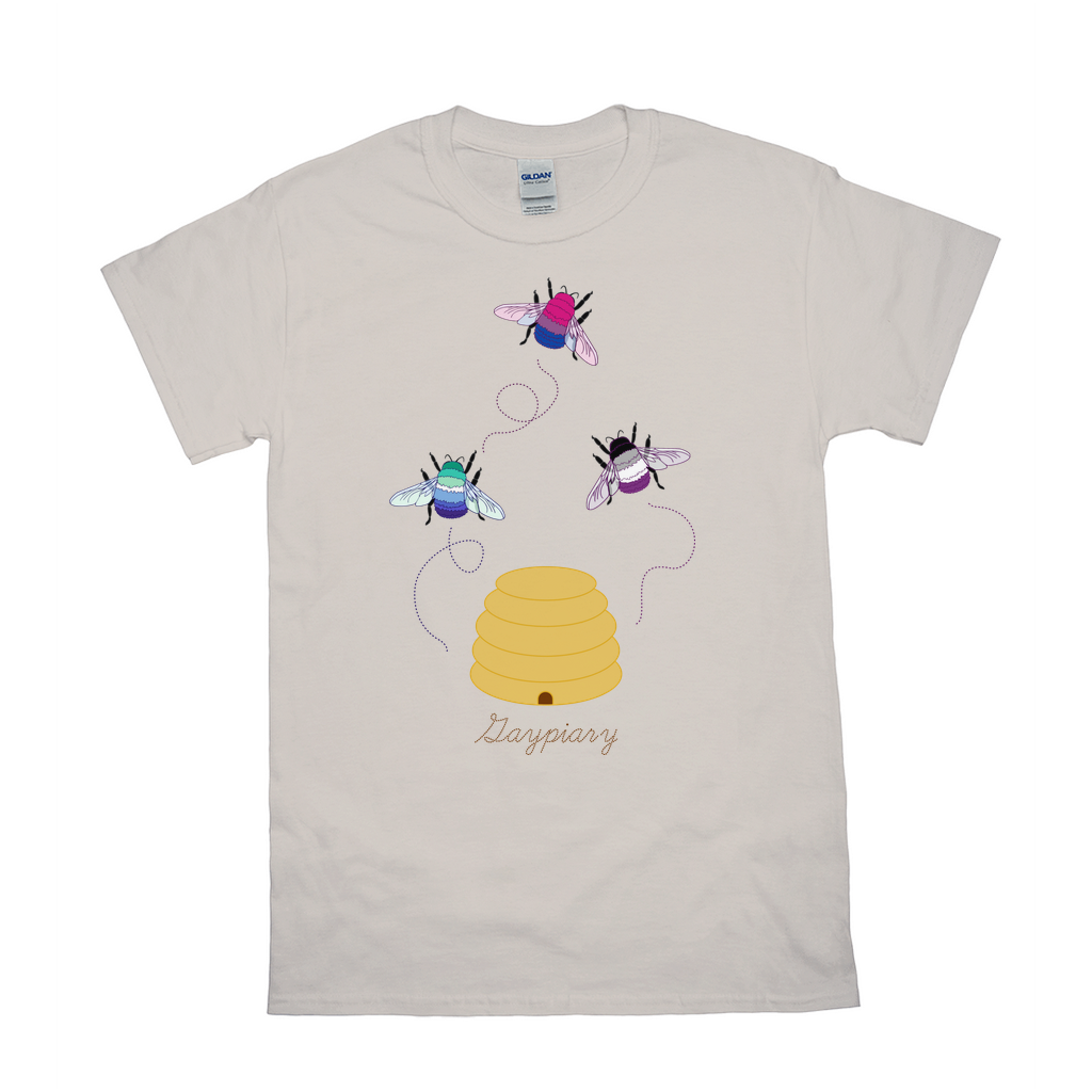 3 Bumblebees - Gaypiary LIGHT | Bumblebee Relaxed Fit Tshirt | Gildan Apparel ninjaferretart