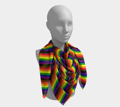 Philly Rainbow Striped  Square Scarf