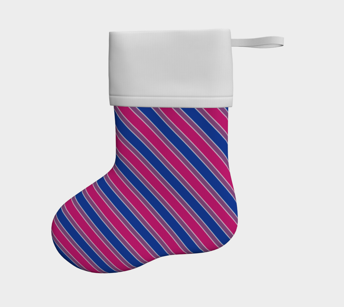 Bisexual Candycane Striped Holiday Stocking