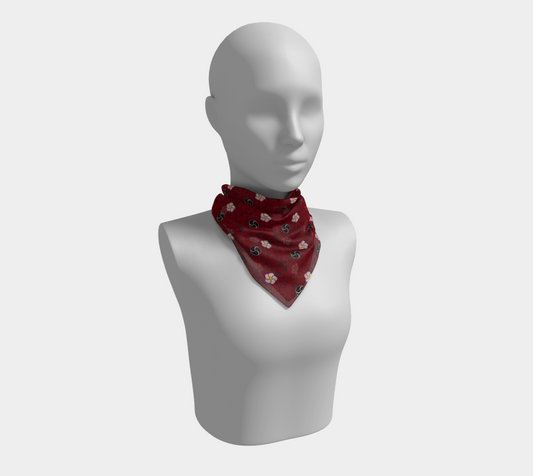 Wild Rose and Vine BDSM (Red) Square Scarf