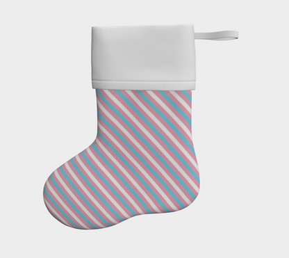 Transgender Striped Holiday Stocking