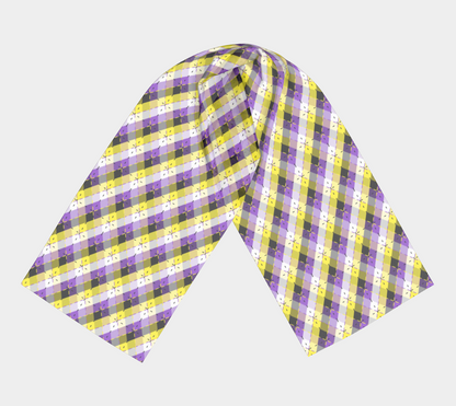 Nonbinary Bright Argyle Long Scarf