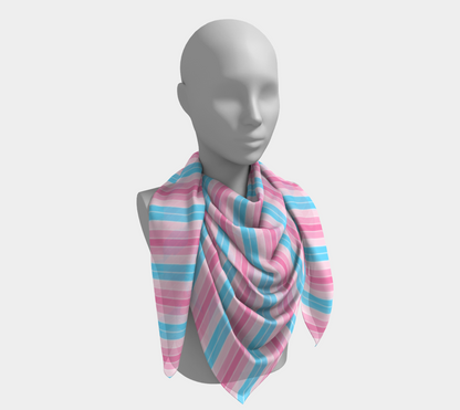 Transfeminine Candy Striped  Square Scarf