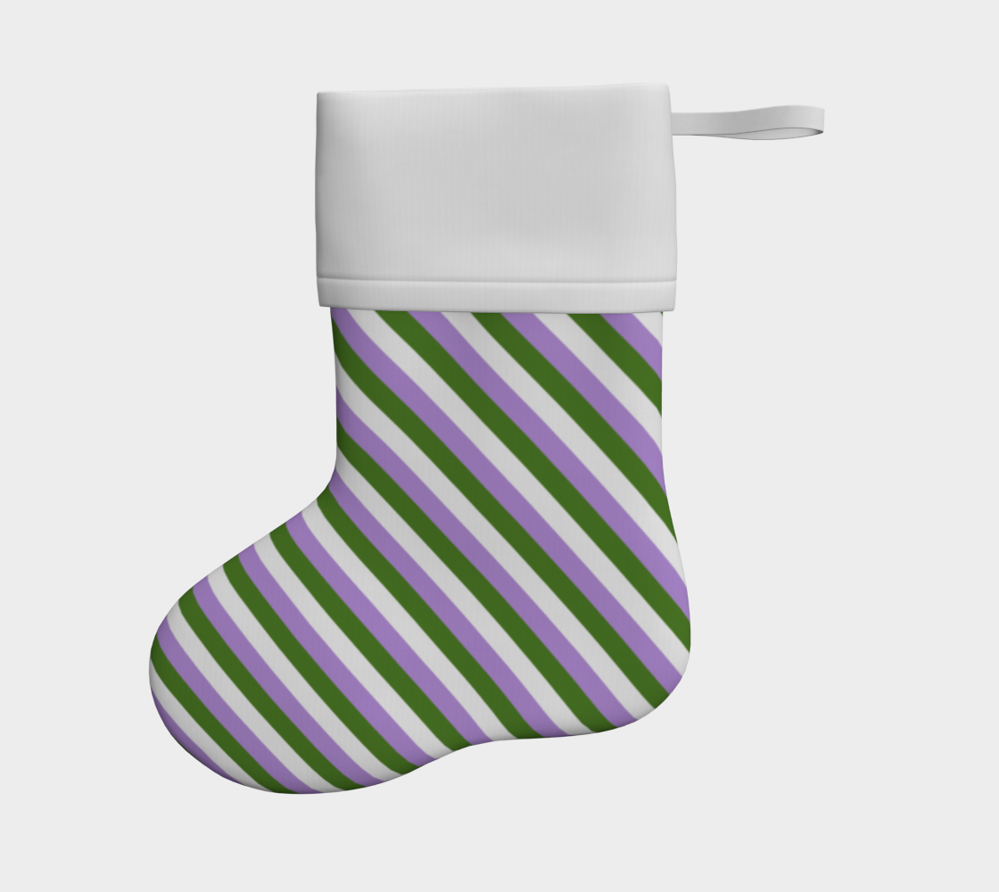 Genderqueer  Striped Holiday Stocking