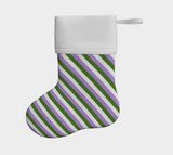 Genderqueer  Striped Holiday Stocking