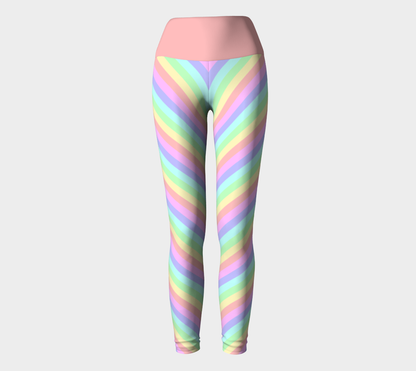 Pastel Rainbow Striped Yoga Leggings