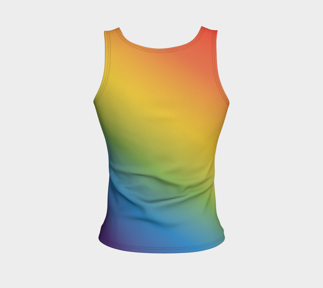 Muted Rainbow Gradient Fitted Tank (Long)