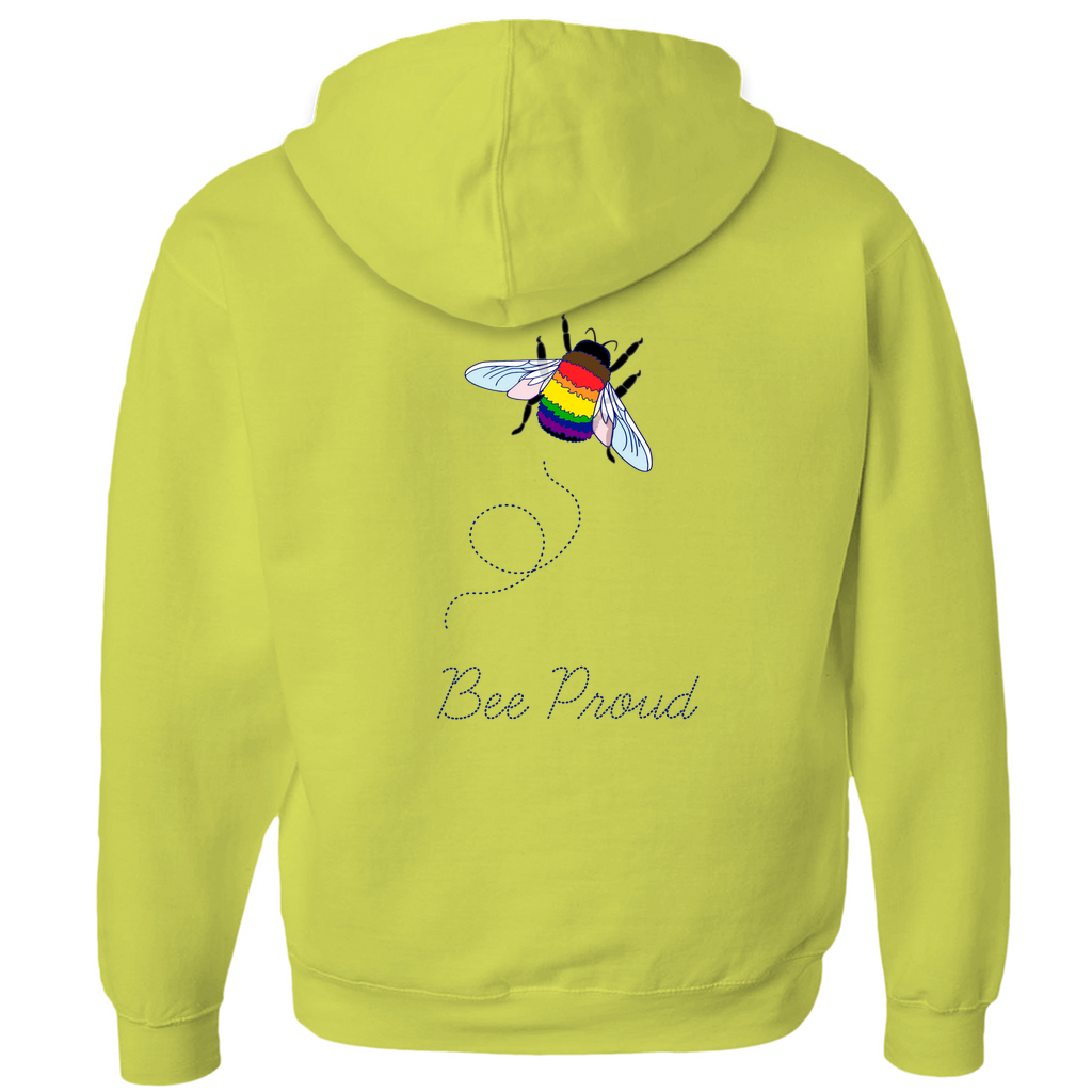 Bumblebee Pride Pun Zip-Up Hoodies - BACK DESIGN | Choose Your Flag and Pun | Bumblebee Hoodie | Lgbtqia