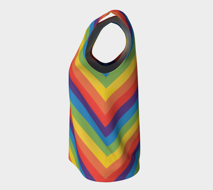 Muted Rainbow Striped Loose Tank (Long)