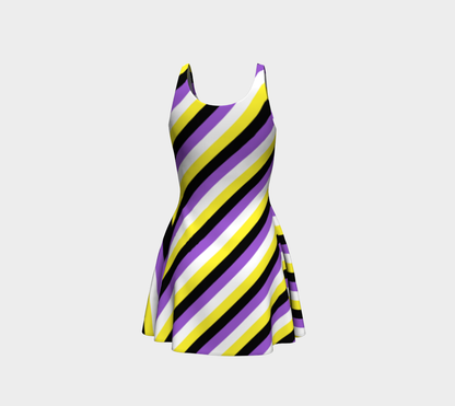 Nonbinary Striped Flare Dress