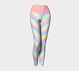 Leggings de yoga rayés arc-en-ciel pastel