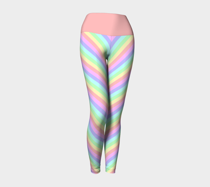 Pastel Rainbow Striped Yoga Leggings