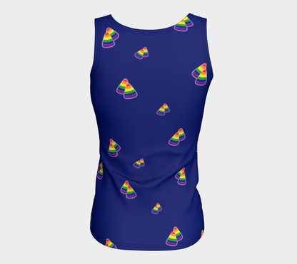 Rainbow and Blue Candy Corn Fitted Tank