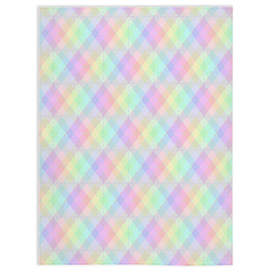 Pastel Rainbow Argyle Pride Minky Blankets