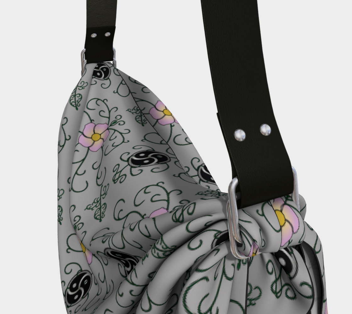 Wild Rose and Vine BDSM (Grey) Origami Tote