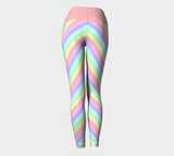 Leggings de yoga rayés arc-en-ciel pastel