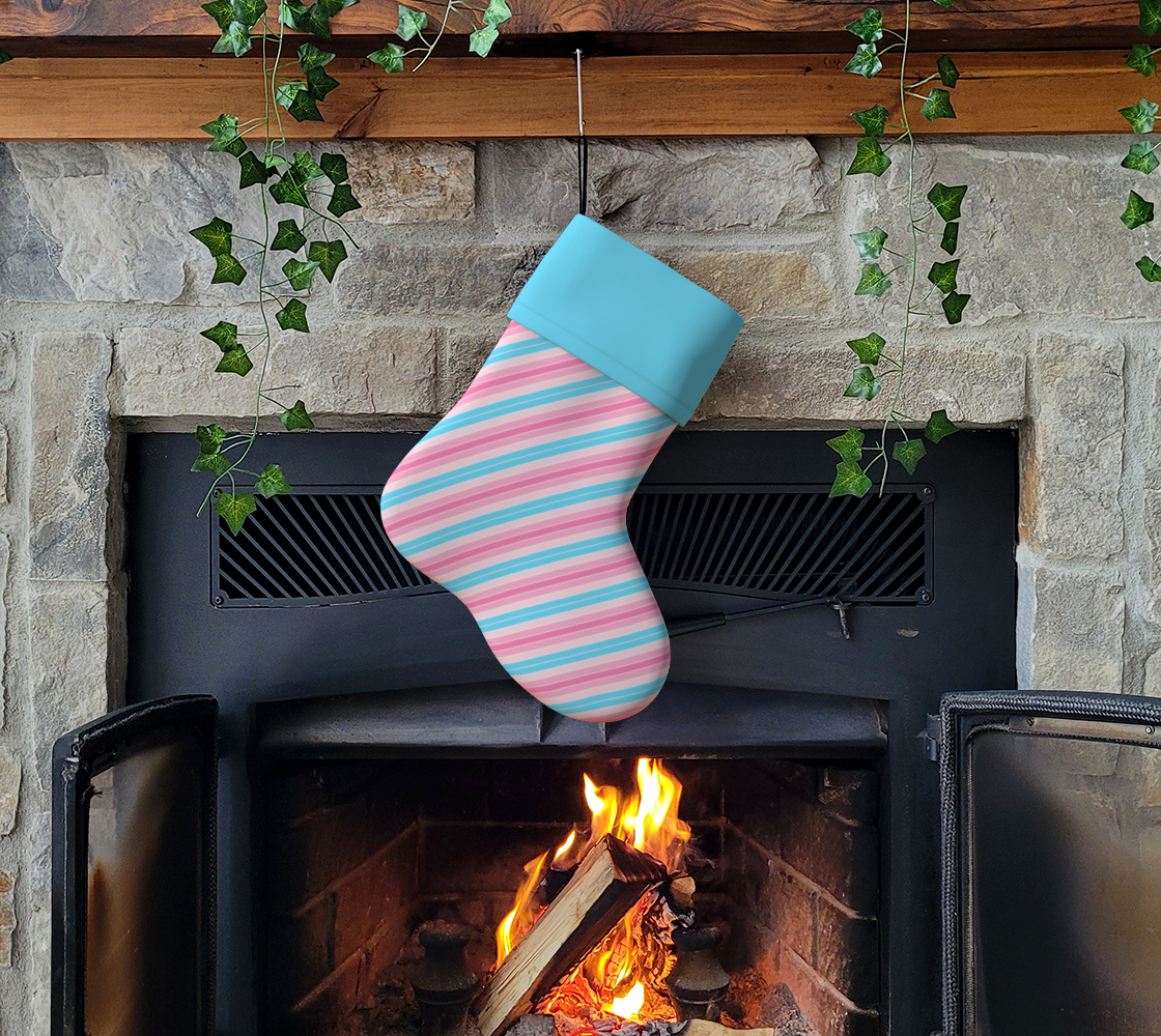 Transfeminine  Striped Holiday Stocking