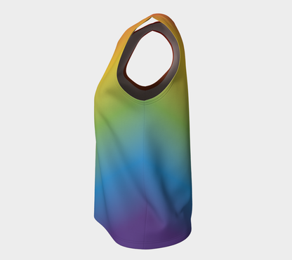 Muted Rainbow Gradient Loose Tank (Long)