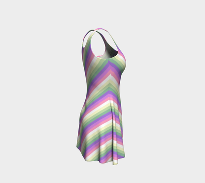 Genderfae Striped Flare Dress