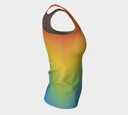 Muted Rainbow Gradient Fitted Tank (Long)