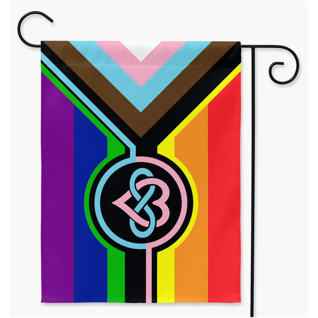 Polyamory - V4 - Rainbow Progress Yard and Garden Flags | Single Or Double-Sided | 2 Sizes