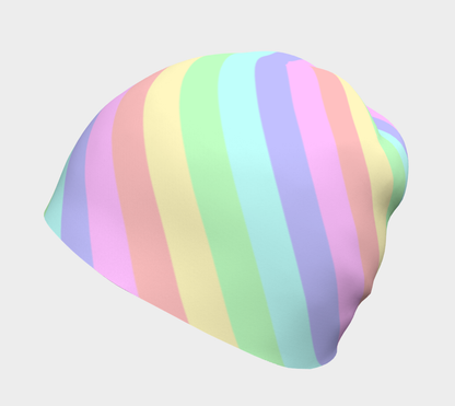 Pastel Rainbow Striped Beanie