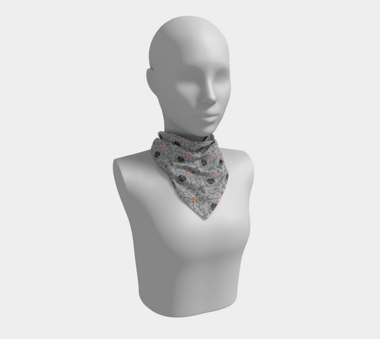 Wild Rose and Vine BDSM (Grey) Square Scarf