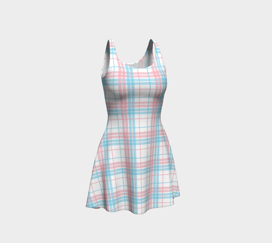 Robe évasée à carreaux transgenre