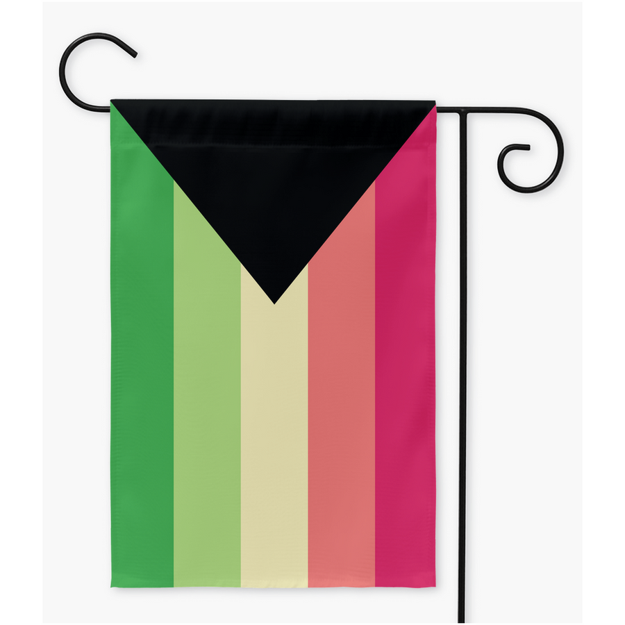 DemiAroflux - Drapeaux de cour et de jardin V2 | Simple ou double face | 2 tailles | Aro Ace Spec